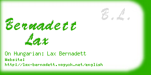 bernadett lax business card